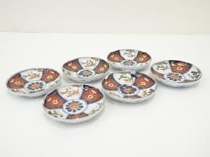 明治期　伊万里焼　染錦松竹梅文小皿5客